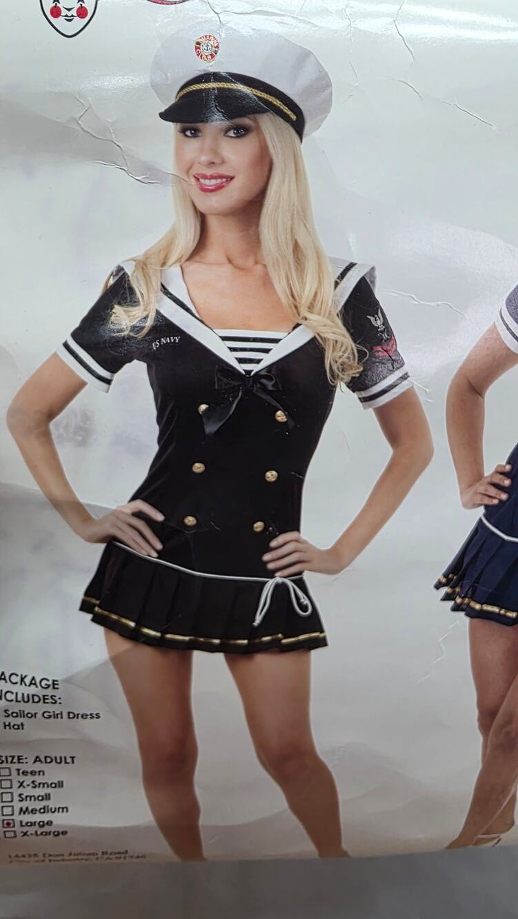Women's Sexy Black Navy Brat Sailor Costume Adults Large Halloween Pinup